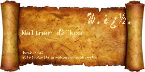 Waltner Ákos névjegykártya